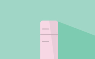 Vintage Retro Refrigerator Flat Illustration Vector Icon