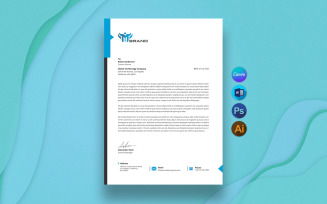 Business Letterhead Template Editable | Company Letterhead Design for Word & Canva