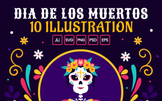 10 Dia de los Muertos Illustration