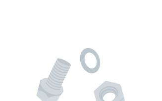 Mechanical Bolt and Nut Vector Illustration for Industrial Design