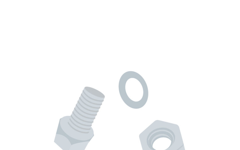Mechanical Bolt and Nut Vector Illustration for Industrial Design Vector Graphic
