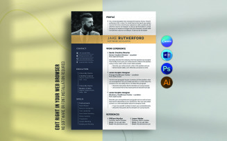 Modern Resume Template | Editable in Canva, Word, Photoshop & Illustrator