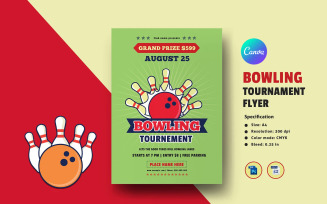 Printable Bowling Tournament Flyer Design Template