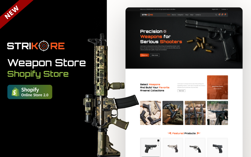 Strikore – Gun Shop & Tactical Store Shopify 2.0 Theme Shopify Theme