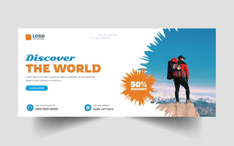 Tour and Travel Agency Facebook Cover Template Ver-3 Social Media