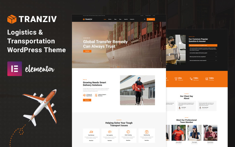 Tranziv - Transportation and Logistics WordPress Theme