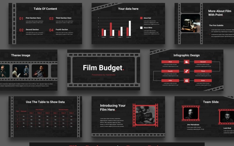 Film Budget PowerPoint Presentation Template PowerPoint Template