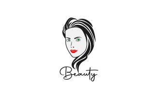 Pretty Girl Face Logo Template