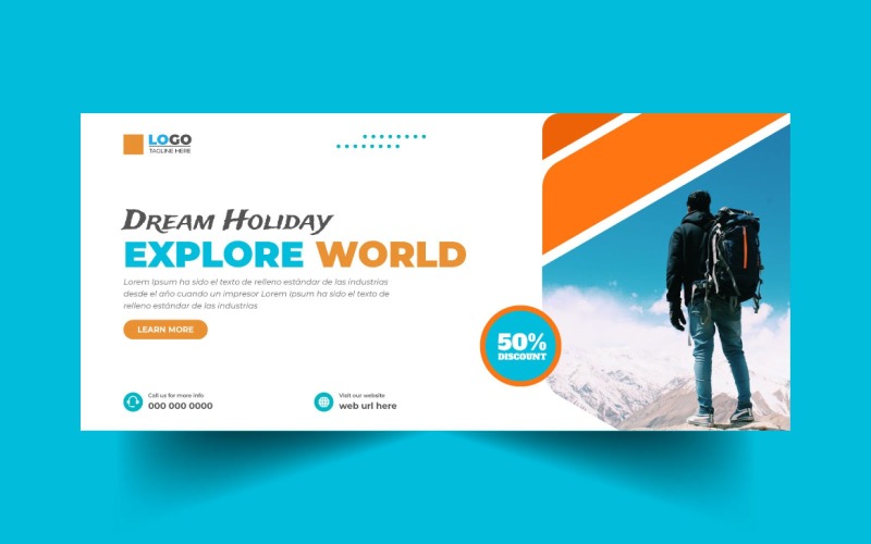 Tour and Travel Agency Facebook Cover Template Ver-6 Social Media