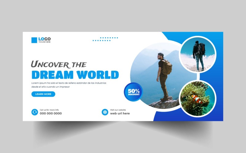Tour and Travel Agency Facebook Cover Template Ver-9 Social Media