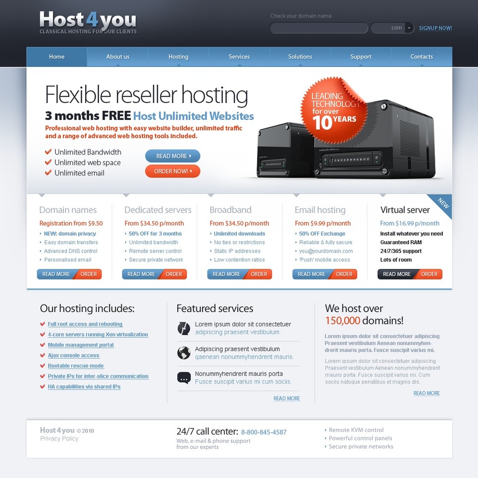 Hosting PSD Template New Screenshots BIG