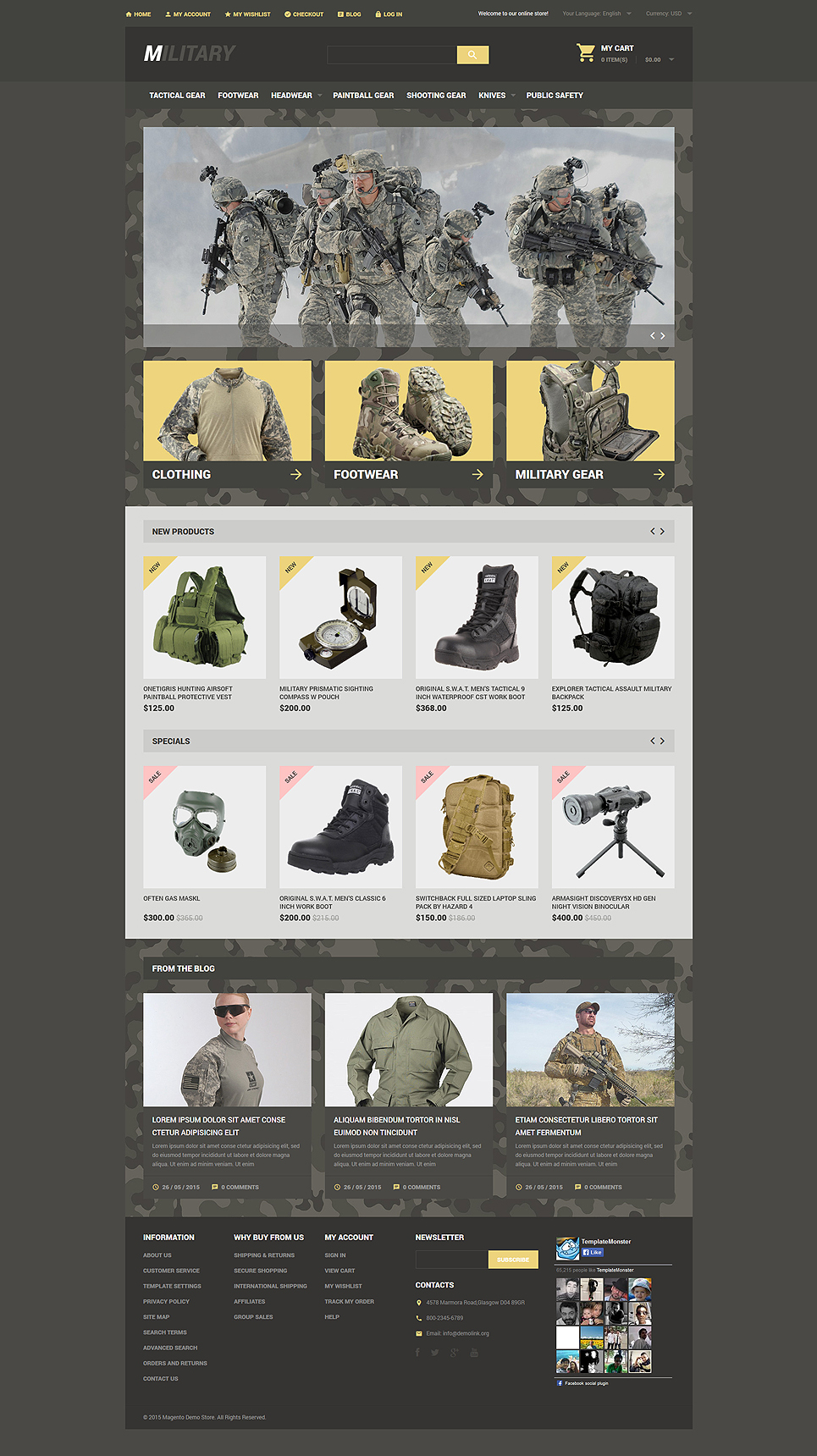 Military Store Magento Theme New Screenshots BIG