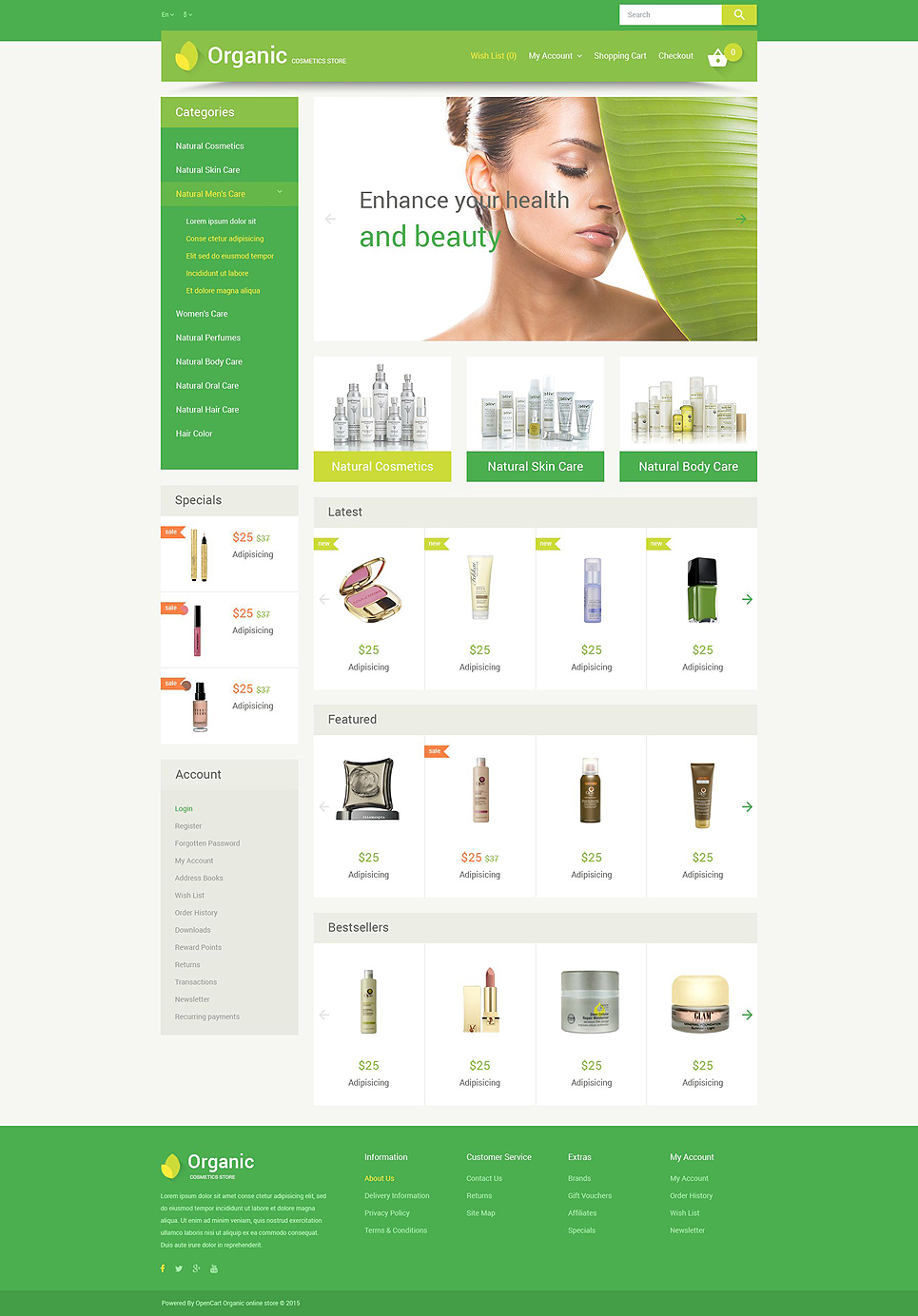 Organic Cosmetics OpenCart Template New Screenshots BIG