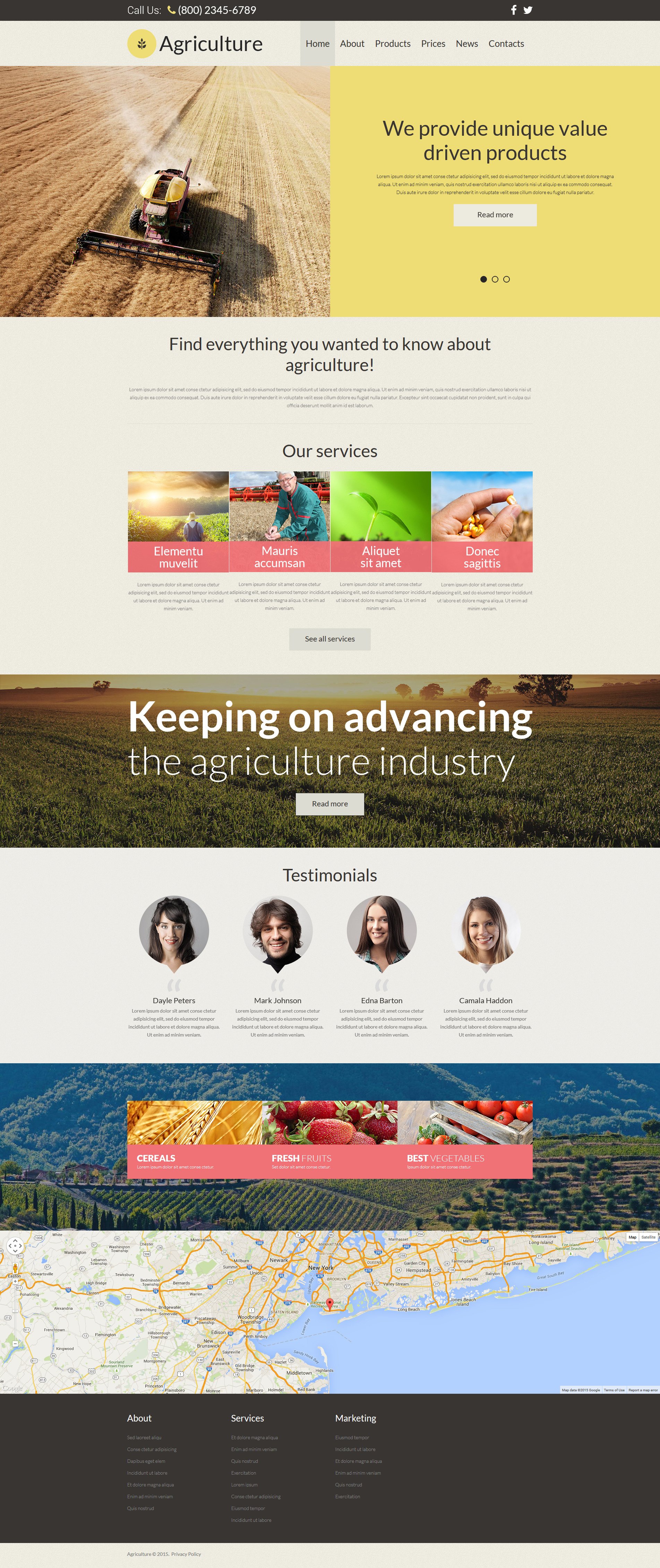 Plantilla Joomla Responsive para Sitio de Agricultura #54587