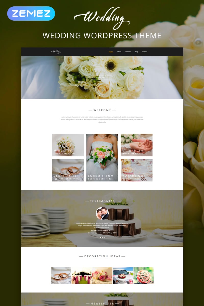 Tema De WordPress "Tienda de Boda" #54584 - captura de pantalla