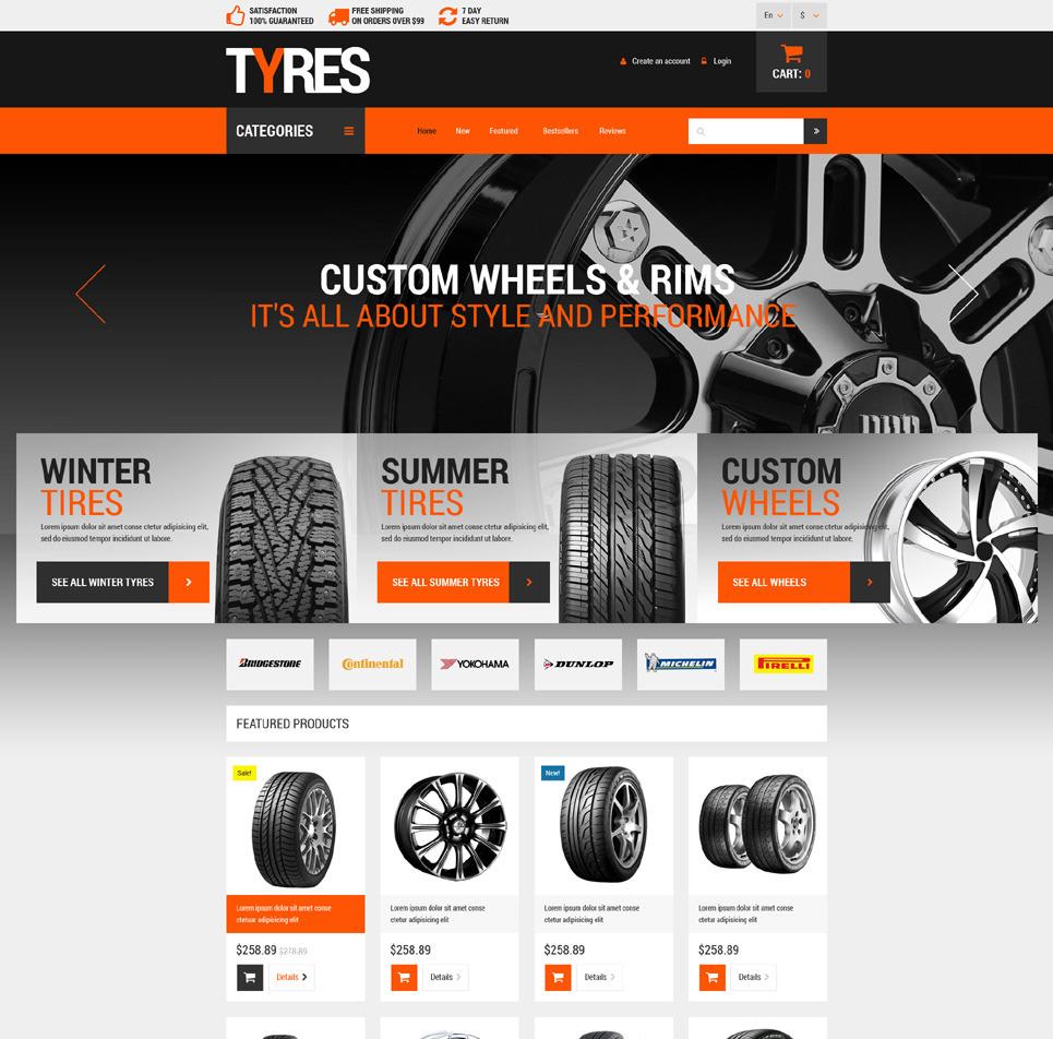 Wheels & Tires osCommerce Template Big Screenshot Wheels & Tires OsCommerce Template New Screenshots BIG