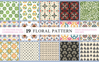 Classic Ornamental Tile Pattern Set | Elegant Geometric Ornate Pattern | Floral Seamless Pattern