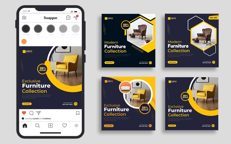Furniture Sale Social Media Instagram Post Template Ver-1