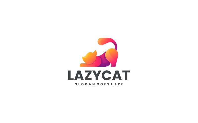 Gradient Modern Cat Logo Design 084 Logo Template