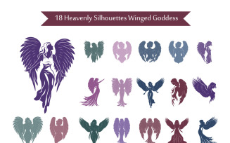 18 Heavenly Silhouettes Winged Goddess