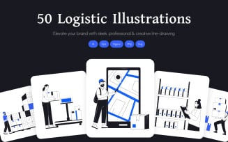 Logistic Shipping Illustration Art Set