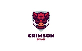 Mascot Crimson Boar Logo Design