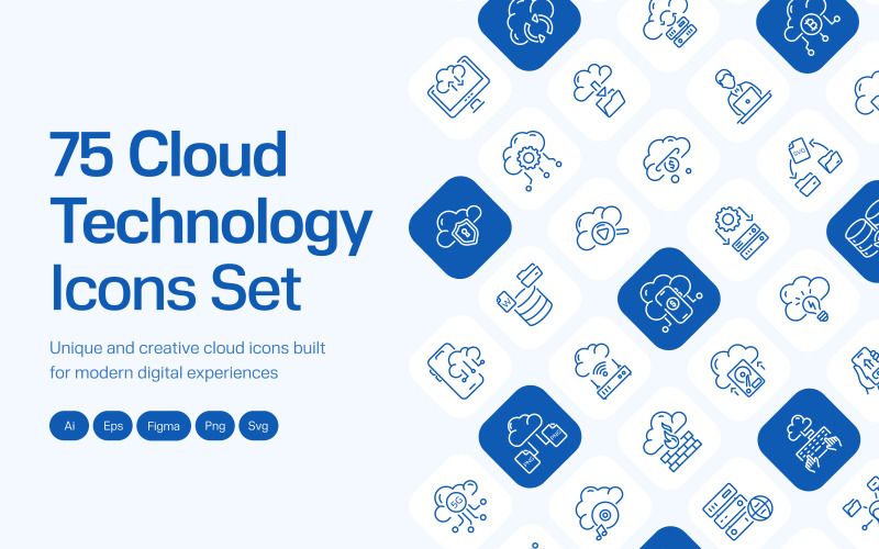 Modern Cloud Technology Icon Icon Set