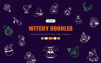 Modern Witchy Doodle Art Set