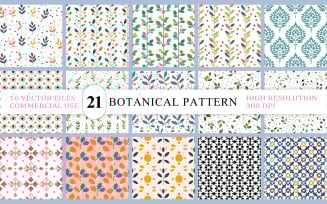 Nature Inspired Floral Vector Pattern | Elegant Botanical Surface Pattern | Minimal Nature Pattern