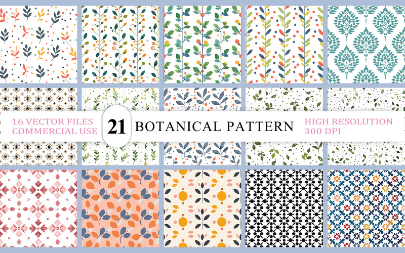 Nature Inspired Floral Vector Pattern | Elegant Botanical Surface Pattern | Minimal Nature Pattern Background