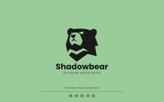 Silhouette Minimalist Bear Logo Design