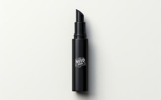 Sleek Black Lipstick Tube Mockup for Cosmetic Branding