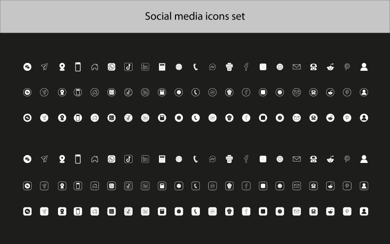 Social media icons Template set Icon Set