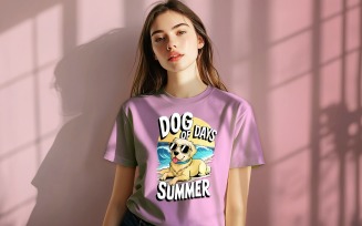 Summer Dog Digital Shirt Design