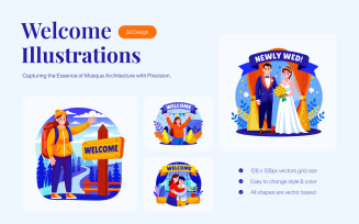 Welcome Illustration Art Set