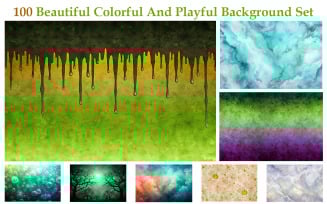 100 Beautiful colorful and playful Background Set
