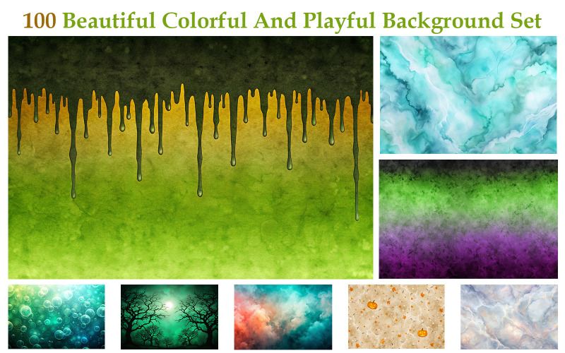 100 Beautiful colorful and playful Background Set