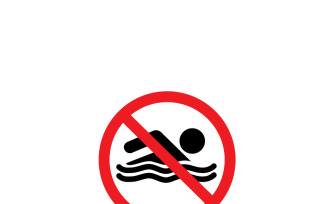 No Swimming Sign Vector Icon, Bathing Prohibited Flat Symbol