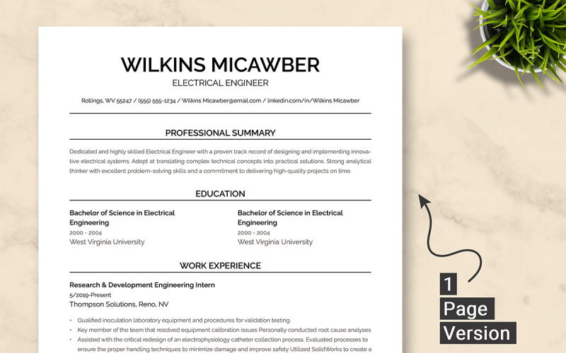 ATS Friendly Electrical Engineer Resume Template