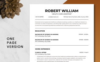 ATS Friendly Health Care Assistant Resume Template