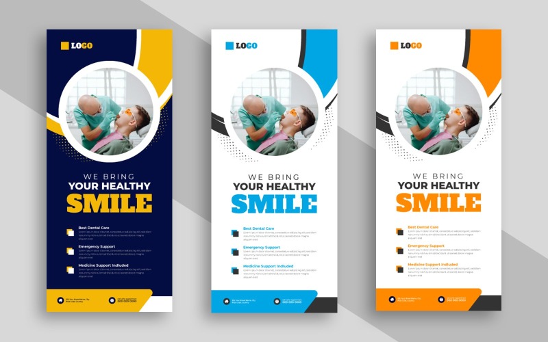 Dental medical healthcare rack card or dl flyer Ver-1 Corporate Identity