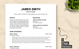 Dental Nurse Resume Template |Modern MS Word Resume & Google Docs