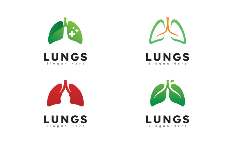 Lungs health logo icon vector illustration design14 Logo Template