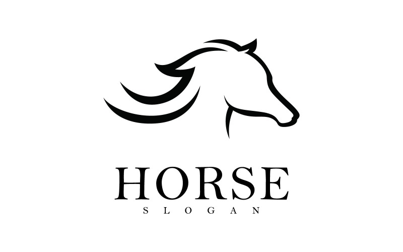 Abstract Horse Logo Symbol Design Illustration Vector v7 Logo Template