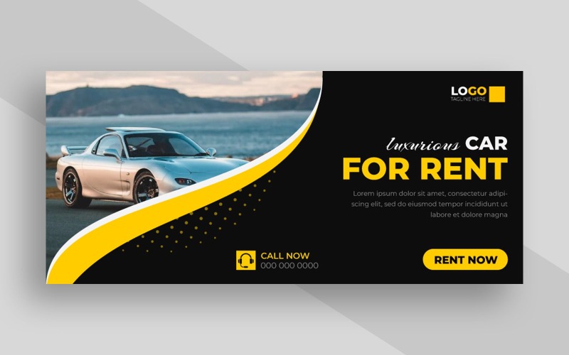 Car Rental Service Facebook Cover Template Ver-1 Social Media
