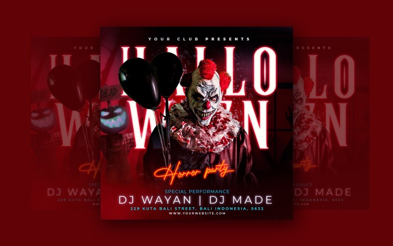 Halloween Horror Party Social Media Template