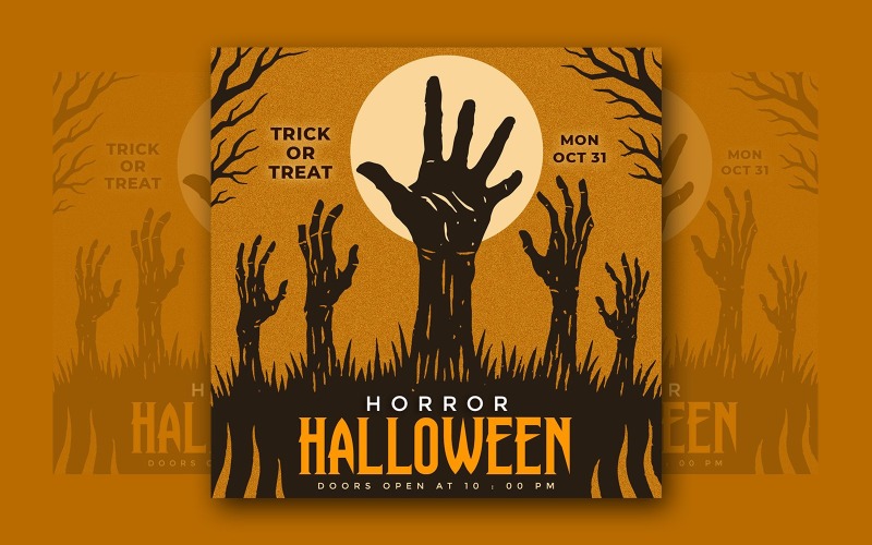 Halloween Horror Party Social Media Template