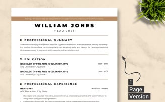 Head Chef Resume Template Word