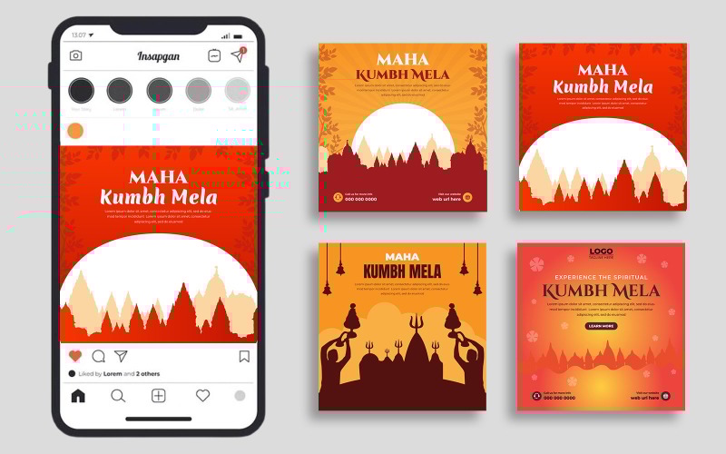 Kumbh Mela Social Media Post Banner Template Ver-1