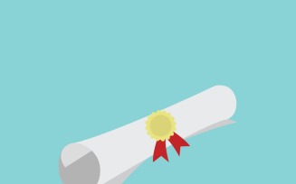 Vintage Diploma Scroll Vector Illustration for Graduation